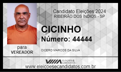 Candidato CICINHO 2024 - RIBEIRÃO DOS ÍNDIOS - Eleições