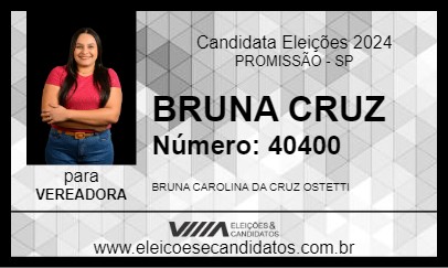 Candidato BRUNA CRUZ 2024 - PROMISSÃO - Eleições