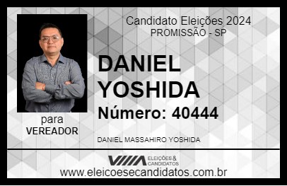 Candidato DANIEL YOSHIDA 2024 - PROMISSÃO - Eleições