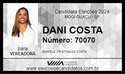 Candidato DANI COSTA 2024 - MOGI GUAÇU - Eleições