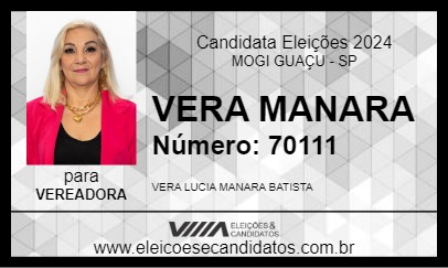 Candidato VERA MANARA 2024 - MOGI GUAÇU - Eleições