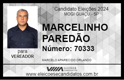 Candidato MARCELINHO PAREDÃO 2024 - MOGI GUAÇU - Eleições