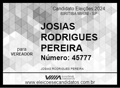 Candidato JOSIAS RODRIGUES PEREIRA 2024 - BIRITIBA MIRIM - Eleições