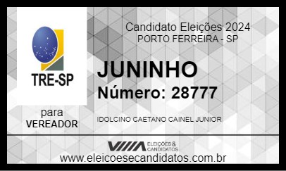 Candidato JUNINHO 2024 - PORTO FERREIRA - Eleições