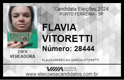 Candidato FLAVIA VITORETTI 2024 - PORTO FERREIRA - Eleições