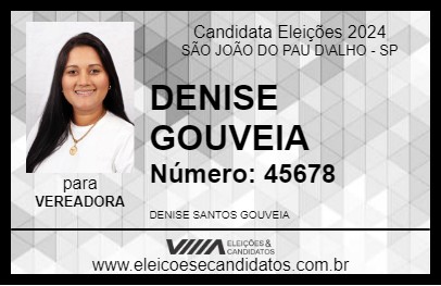 Candidato DENISE GOUVEIA 2024 - SÃO JOÃO DO PAU D\ALHO - Eleições