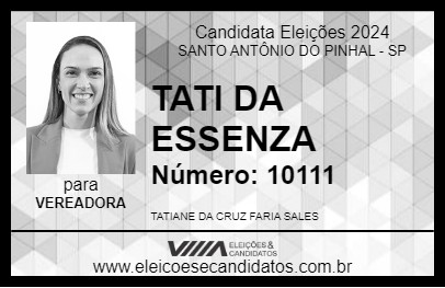 Candidato TATI DA ESSENZA 2024 - SANTO ANTÔNIO DO PINHAL - Eleições