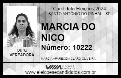 Candidato MARCIA DO NICO 2024 - SANTO ANTÔNIO DO PINHAL - Eleições