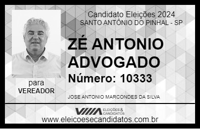 Candidato ZÉ ANTONIO ADVOGADO 2024 - SANTO ANTÔNIO DO PINHAL - Eleições