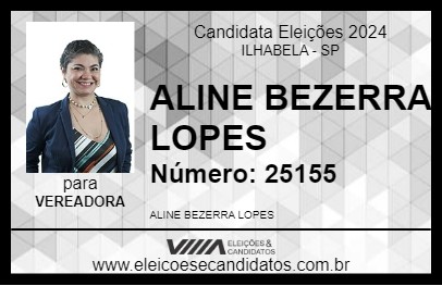 Candidato ALINE BEZERRA LOPES 2024 - ILHABELA - Eleições