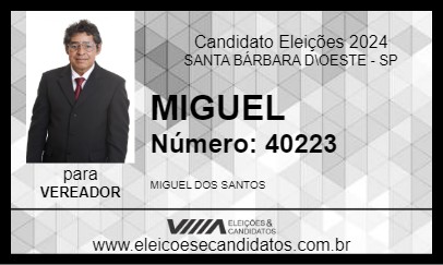 Candidato MIGUEL 2024 - SANTA BÁRBARA D\OESTE - Eleições