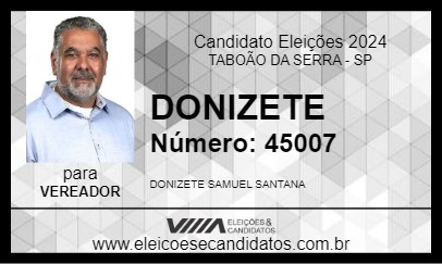 Candidato DONIZETE 2024 - TABOÃO DA SERRA - Eleições