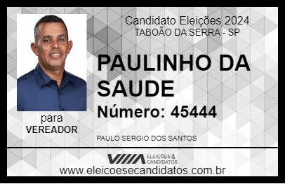 Candidato PAULINHO DA SAUDE 2024 - TABOÃO DA SERRA - Eleições