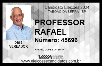 Candidato PROFESSOR RAFAEL 2024 - TABOÃO DA SERRA - Eleições