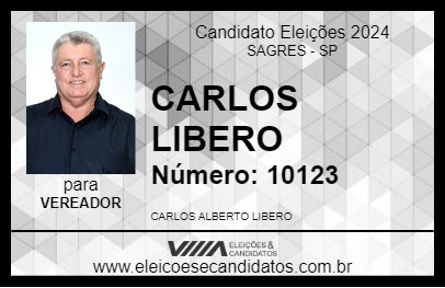 Candidato CARLOS LIBERO 2024 - SAGRES - Eleições