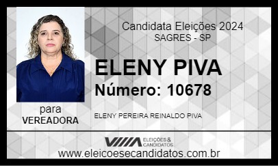 Candidato ELENY PIVA 2024 - SAGRES - Eleições