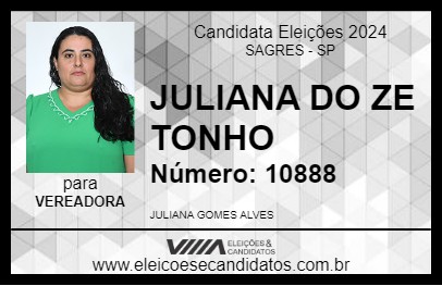 Candidato JULIANA DO ZE TONHO 2024 - SAGRES - Eleições