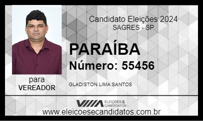 Candidato PARAÍBA 2024 - SAGRES - Eleições