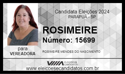 Candidato ROSIMEIRE 2024 - PARAPUÃ - Eleições