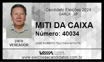 Candidato MITI DA CAIXA 2024 - GARÇA - Eleições