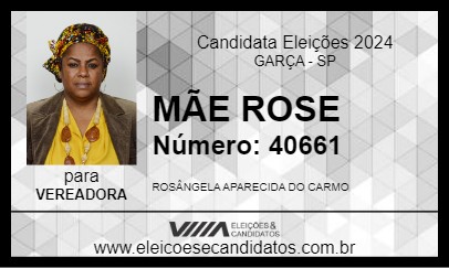 Candidato MÃE ROSE 2024 - GARÇA - Eleições