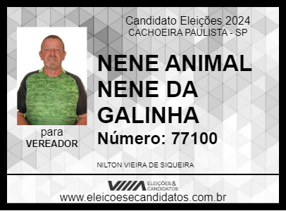 Candidato NENE ANIMAL NENE DA GALINHA 2024 - CACHOEIRA PAULISTA - Eleições