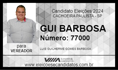 Candidato GUI BARBOSA 2024 - CACHOEIRA PAULISTA - Eleições