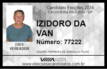 Candidato IZIDORO DA VAN 2024 - CACHOEIRA PAULISTA - Eleições