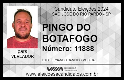 Candidato PINGO DO BOTAFOGO 2024 - SÃO JOSÉ DO RIO PARDO - Eleições