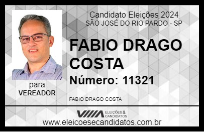 Candidato FABIO DRAGO COSTA 2024 - SÃO JOSÉ DO RIO PARDO - Eleições