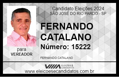 Candidato FERNANDO CATALANO 2024 - SÃO JOSÉ DO RIO PARDO - Eleições