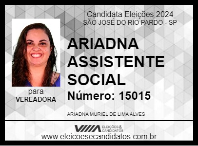 Candidato ARIADNA ASSISTENTE SOCIAL 2024 - SÃO JOSÉ DO RIO PARDO - Eleições