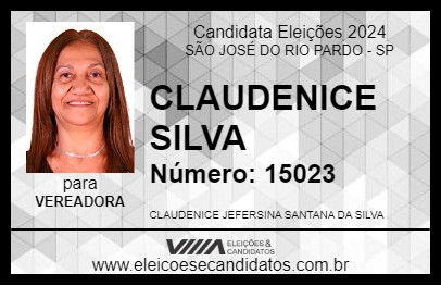 Candidato CLAUDENICE SILVA 2024 - SÃO JOSÉ DO RIO PARDO - Eleições