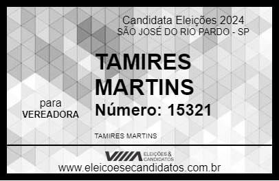 Candidato TAMIRES MARTINS 2024 - SÃO JOSÉ DO RIO PARDO - Eleições