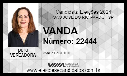 Candidato VANDA 2024 - SÃO JOSÉ DO RIO PARDO - Eleições