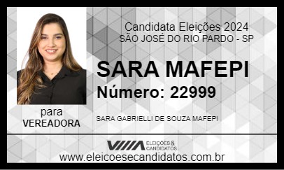 Candidato SARA MAFEPI 2024 - SÃO JOSÉ DO RIO PARDO - Eleições