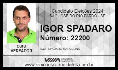 Candidato IGOR SPADARO 2024 - SÃO JOSÉ DO RIO PARDO - Eleições