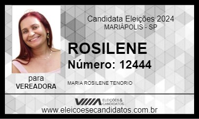 Candidato ROSILENE 2024 - MARIÁPOLIS - Eleições