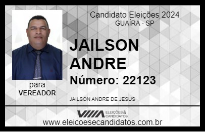 Candidato JAILSON ANDRE 2024 - GUAÍRA - Eleições