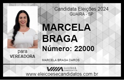 Candidato MARCELA BRAGA 2024 - GUAÍRA - Eleições