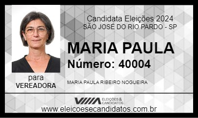 Candidato MARIA PAULA 2024 - SÃO JOSÉ DO RIO PARDO - Eleições