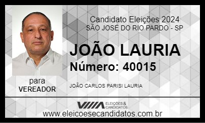 Candidato JOÃO LAURIA 2024 - SÃO JOSÉ DO RIO PARDO - Eleições