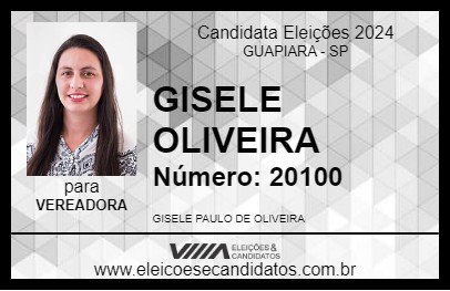 Candidato GISELE OLIVEIRA 2024 - GUAPIARA - Eleições