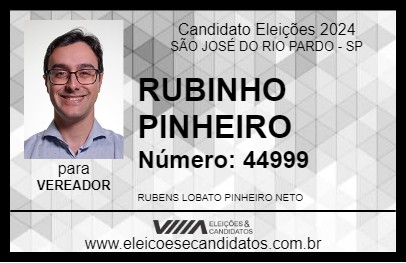 Candidato RUBINHO PINHEIRO 2024 - SÃO JOSÉ DO RIO PARDO - Eleições