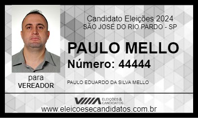 Candidato PAULO MELLO 2024 - SÃO JOSÉ DO RIO PARDO - Eleições