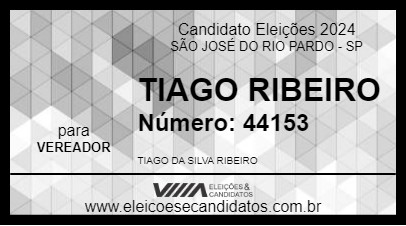 Candidato TIAGO RIBEIRO 2024 - SÃO JOSÉ DO RIO PARDO - Eleições