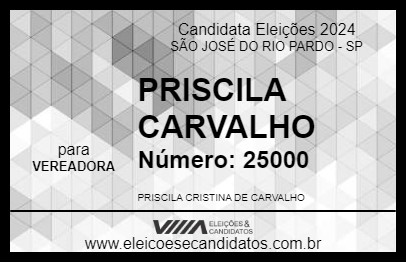 Candidato PRISCILA CARVALHO 2024 - SÃO JOSÉ DO RIO PARDO - Eleições