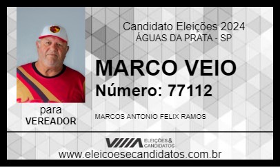 Candidato MARCO VEIO 2024 - ÁGUAS DA PRATA - Eleições