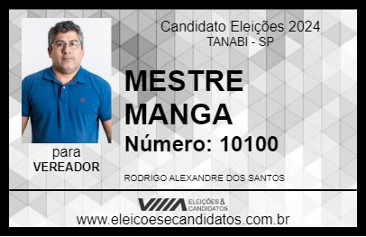 Candidato MESTRE MANGA 2024 - TANABI - Eleições