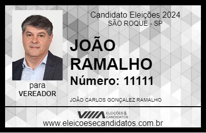 Candidato JOÃO RAMALHO 2024 - SÃO ROQUE - Eleições